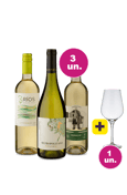 Kit 3 - Vinhos Brancos + Taça Cristal Grátis