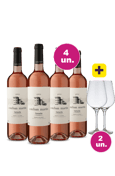 Kit 4 - Esteban Martín Rosé + 2 Taça Cristal Grátis - Oferta Insana