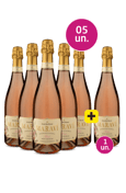 Kit 5 + 1 - Espumante Maraví Rosé Brut + Garrafa Brinde e Frete Grátis