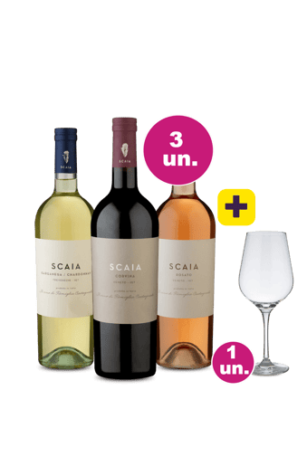 Kit 3 - Tenuta Sant`Antonio Scaia Degustação + Taça Cristal Premium 765 mL Grátis