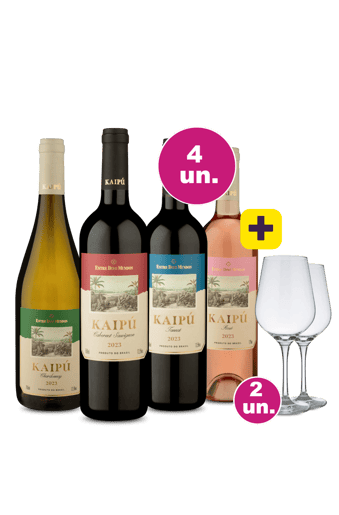 Kit 4 - Lançamento Kaipú Degustação + 2 Taças Cristal Grátis