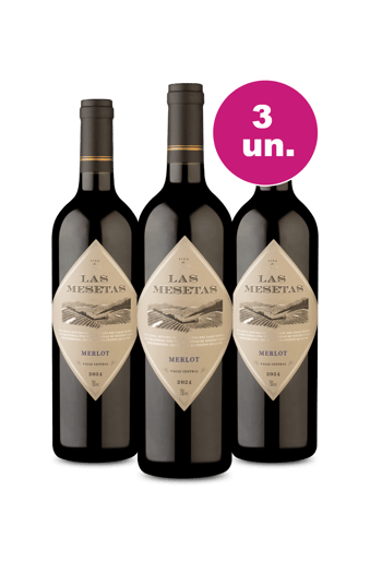 Kit 3 - Lançamento Las Mesetas Merlot - 34,90 Por Garrafa