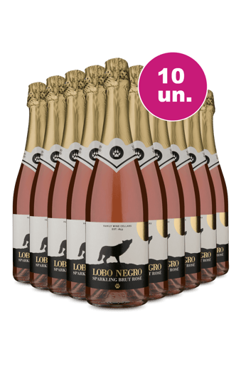 Kit 10 - Espumante Lobo Negro Rosé - Oferta Insana