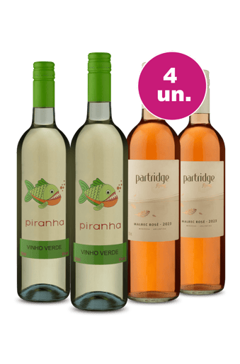 Kit 4 - Piranha e Partridge Flying Malbec Rosé - Oferta Flash