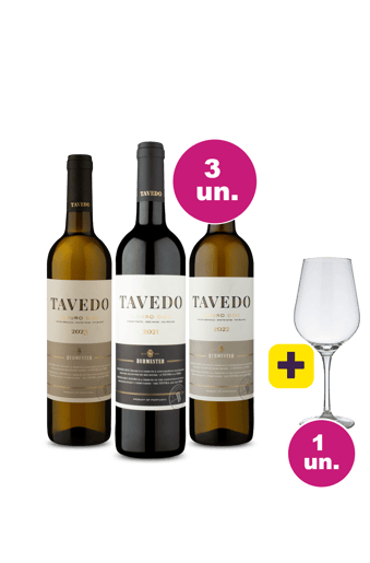 Kit 3 - Lançamento Tavedo D.O.C. Douro Degustação + Taça Cristal Grátis