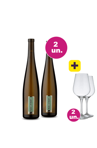 Kit 2 - Lançamento Las Perdices Riesling + 2 Taças Cristal Premium 765 mL Grátis