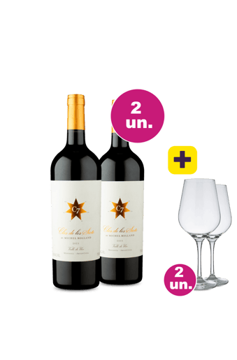 Kit 4 - Clos de Los Siete e Taça Cristal Premium 765 mL