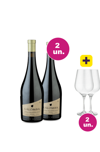 Kit 2 - Lalomba Finca Ladero D.O.Ca. Rioja + 2 Taças Cristal Premium 765 mL Grátis