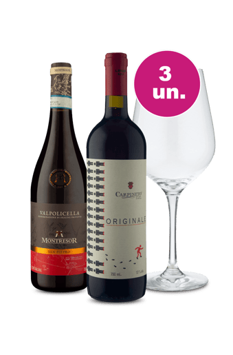 Kit 3 - Italianos Carpineto e Montresor e Taça de Cristal