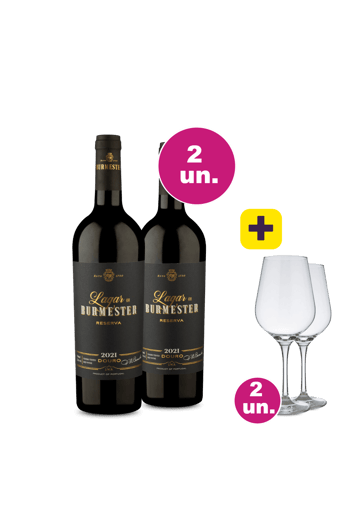 Kit 2 - Lagar De Burmester Reserva Tinto + 2 Taças Cristal Grátis