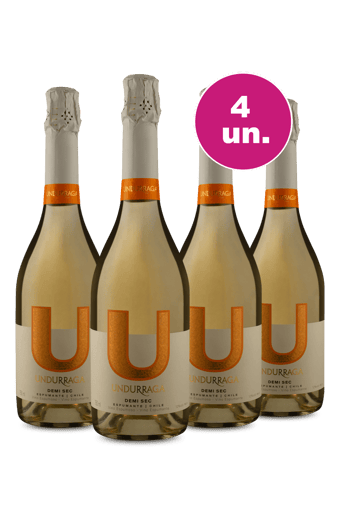 Kit 4 - Espumante U By Undurraga Demi-Sec - Oferta Insana Black Friday