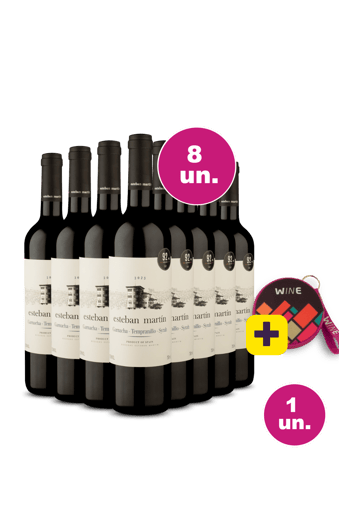 Kit 8 - Esteban Martín Tinto + Caixa de Som Bluetooth Wine Grátis