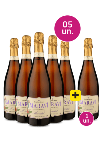 Kit 5 + 1 - Espumante Maraví Moscatel + Garrafa Brinde