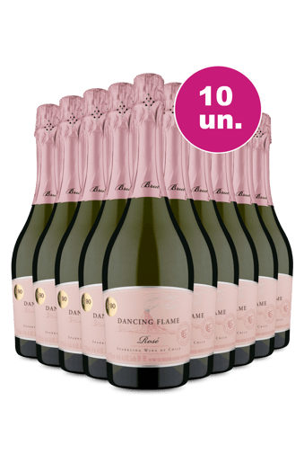 Kit 10 - Espumante Dancing Flame Brut Rosé - Oferta Insana Exclusiva