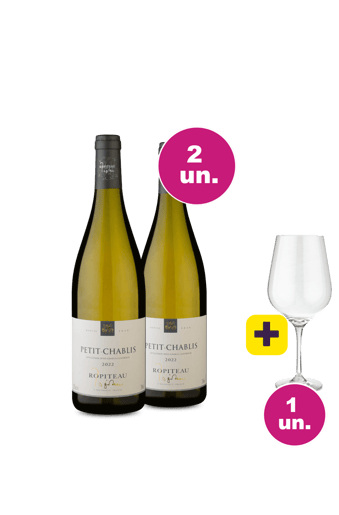 Kit 2 - Ropiteau Petit Chablis + Taça Cristal Premium Grátis