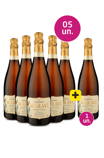 Kit 5 + 1 - Espumante Maraví Brut + Garrafa Brinde e Frete Grátis